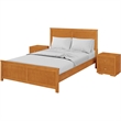 Winston Wooden Platform Bed in Cherry Queen with 2 Nightstands