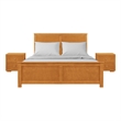Winston Wooden Platform Bed in Cherry Queen with 2 Nightstands