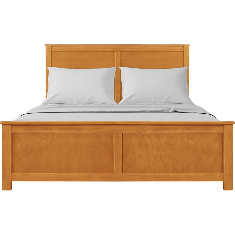 Winston Wooden Platform Bed in Cherry King with 2 Nightstands