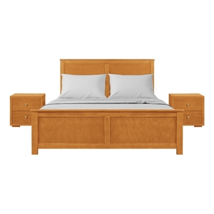 winston wooden platform bed in cherry king with 2 nightstands