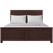 Winston Wooden Platform Bed in Espresso Queen with 2 Nightstands