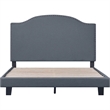 Madison Queen Platform Bed Gray Fabric with Camelback Headboard