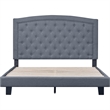 Carlisle Upholstered Platform Bed Gray Fabric Queen