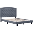 Carlisle Upholstered Platform Bed Gray Fabric Queen