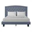 Carlisle Upholstered Platform Bed Gray Fabric Queen