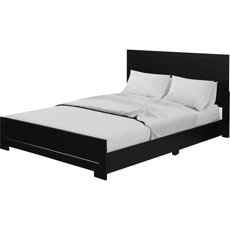Camden Isle Oxford Wooden Black Queen Bed with Complete Slat System