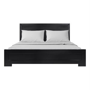 Camden Isle Oxford Wooden Black Queen Bed with Complete Slat System