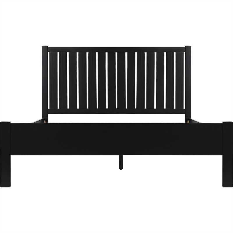 Graham Wooden Platform Bed in Black Queen