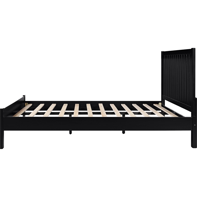 Graham Wooden Platform Bed in Black Queen
