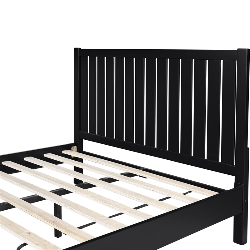 Graham Wooden Platform Bed in Black Queen