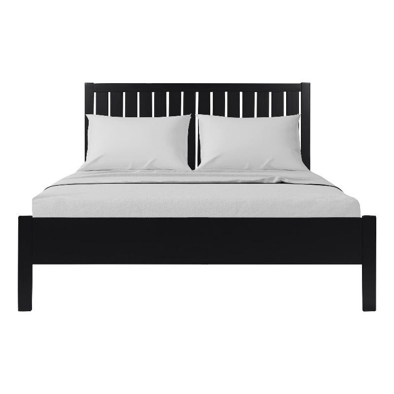 Graham Wooden Platform Bed in Black Queen