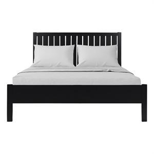 Graham Wooden Platform Bed in Black Queen