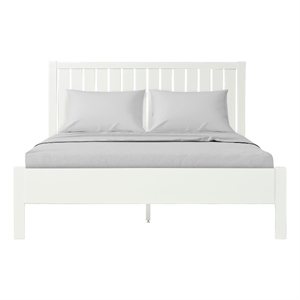 Graham Wooden Platform Bed in White Queen