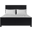 Winston Wooden Platform Bed in Black Queen with 2 Nightstands
