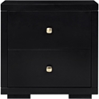 Winston Wooden Platform Bed in Black Queen with 2 Nightstands