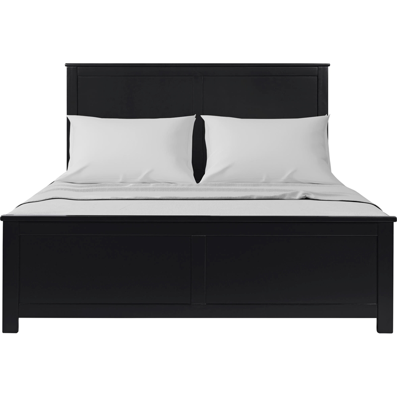 Winston Wooden Platform Bed in Black King with 2 Nightstands