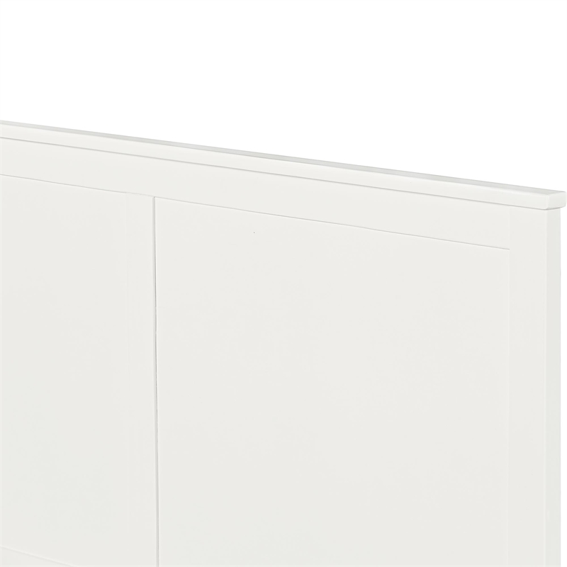 Winston Wooden Platform Bed in White Queen with 2 Nightstands