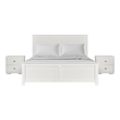 Winston Wooden Platform Bed in White King with 2 Nightstands