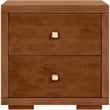 Winston Wooden Platform Bed in Walnut King with 2 Nightstands