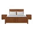 Winston Wooden Platform Bed in Walnut King with 2 Nightstands
