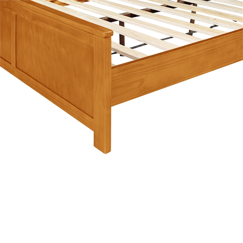 Winston Wooden Platform Bed in Oak Queen with 2 Nightstands