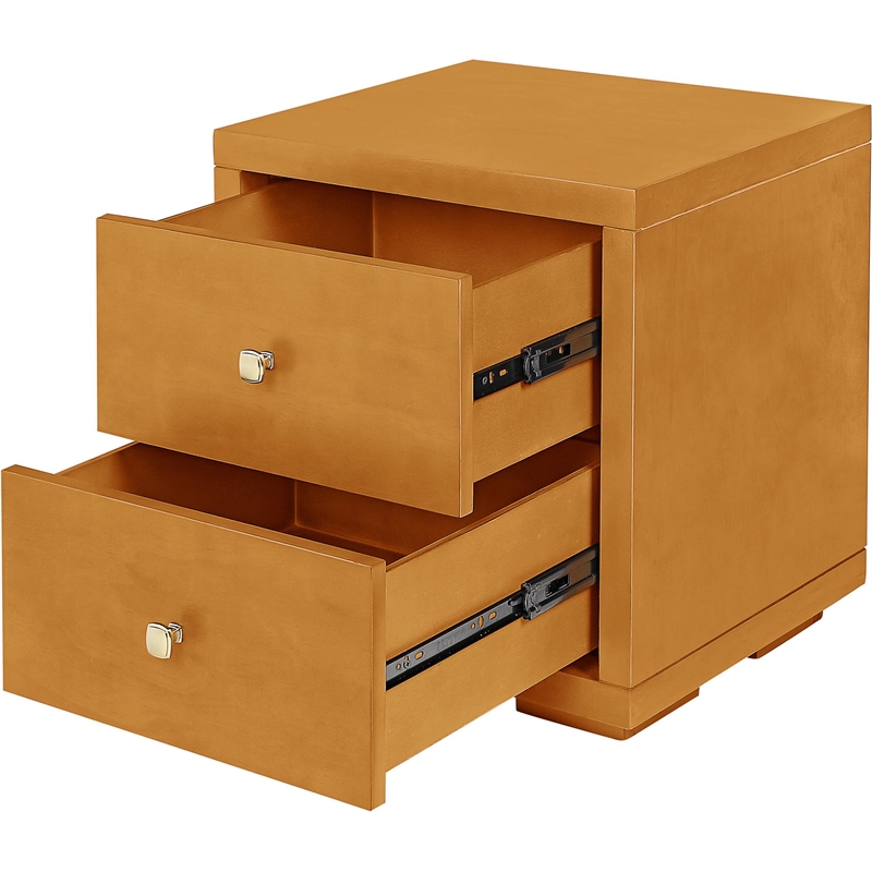 Winston Wooden Platform Bed in Oak Queen with 2 Nightstands