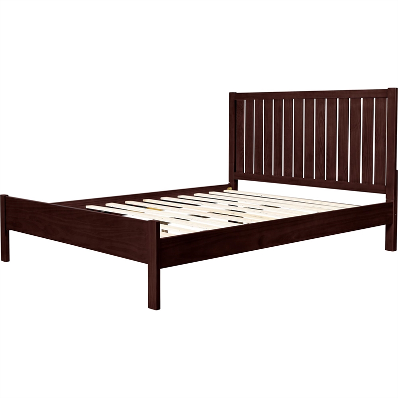 Graham Wooden Platform Bed in Espresso Queen