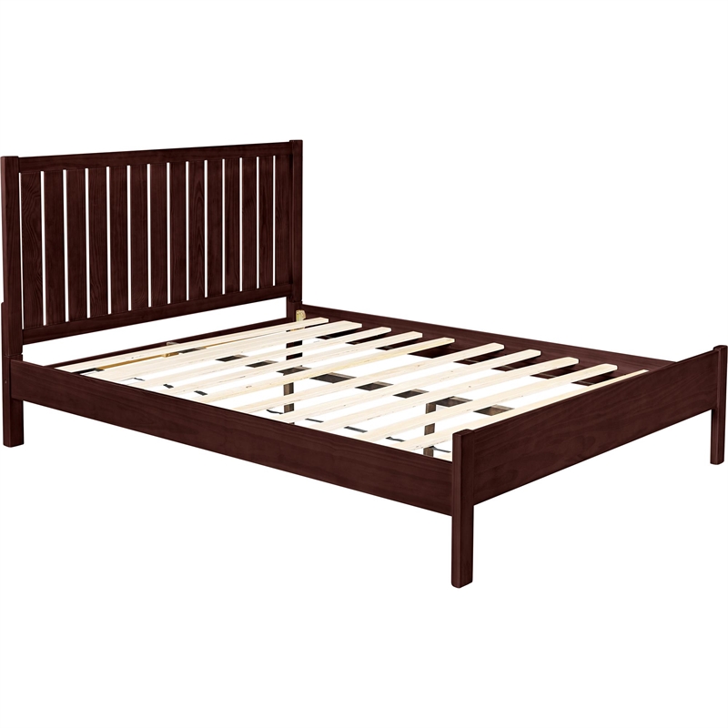 Graham Wooden Platform Bed in Espresso Queen