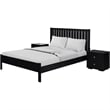 Graham Wooden Platform Bed in Black King with 2 Nightstands