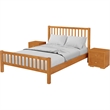 Hampton Wooden Platform Bed in Cherry King with 2 Nightstands