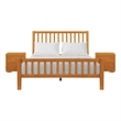 Hampton Wooden Platform Bed in Cherry King with 2 Nightstands