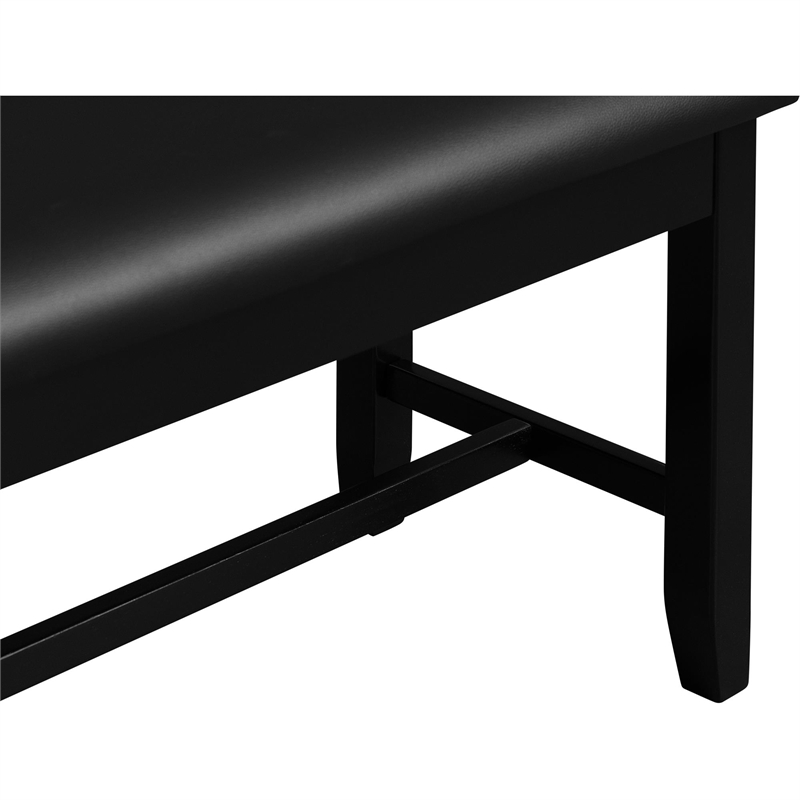 Kendal Upholstered Faux Leather Dining Bench Black with Straight Legs