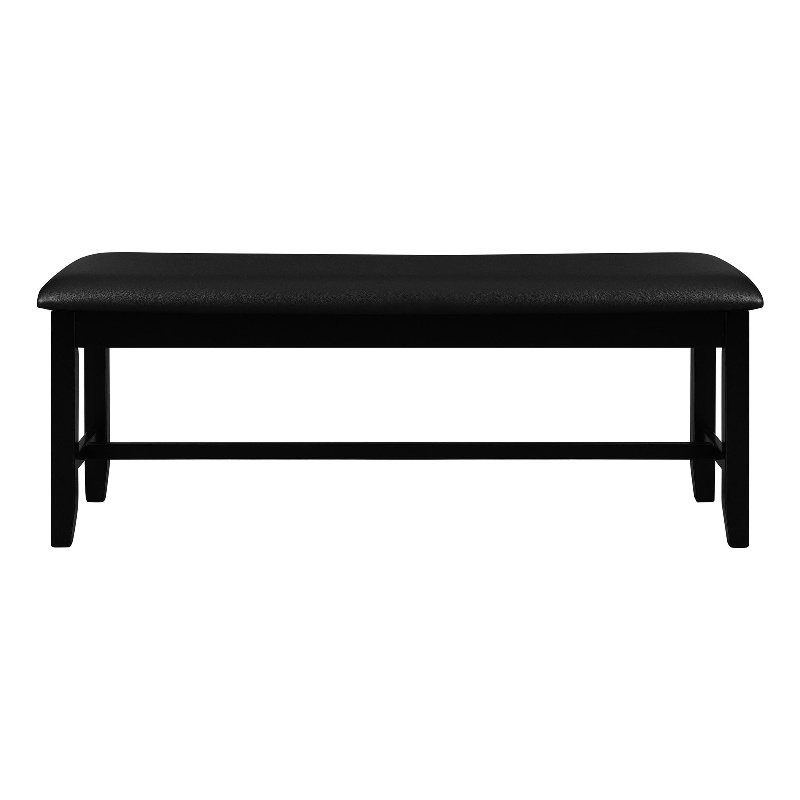 Kendal Upholstered Faux Leather Dining Bench Black with Straight Legs