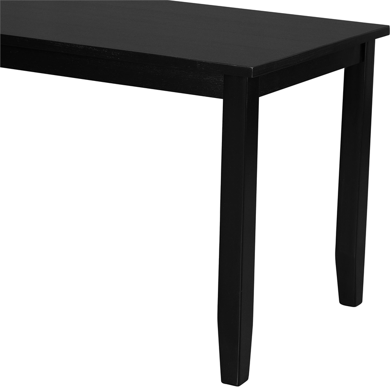 Kendal 6 Piece Wood Dining Set Black with Upholstered Seating