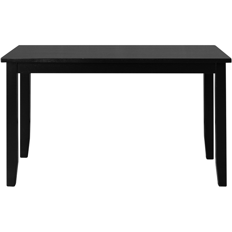 Kendal 6 Piece Wood Dining Set Black with Upholstered Seating