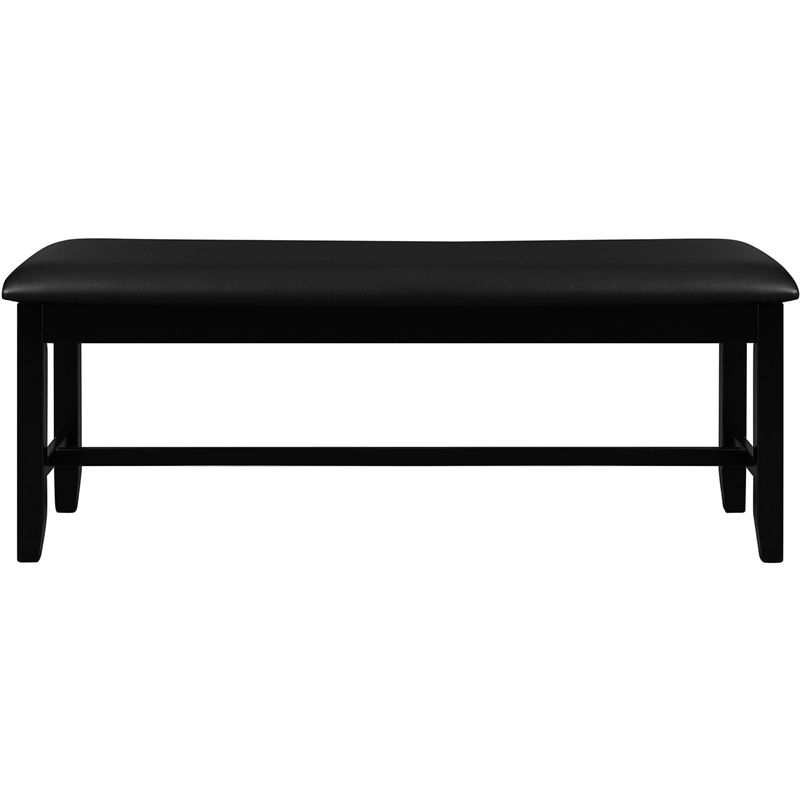 Kendal 6 Piece Wood Dining Set Black with Upholstered Seating