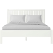 Graham Wooden Platform Bed in White King with 2 Nightstands