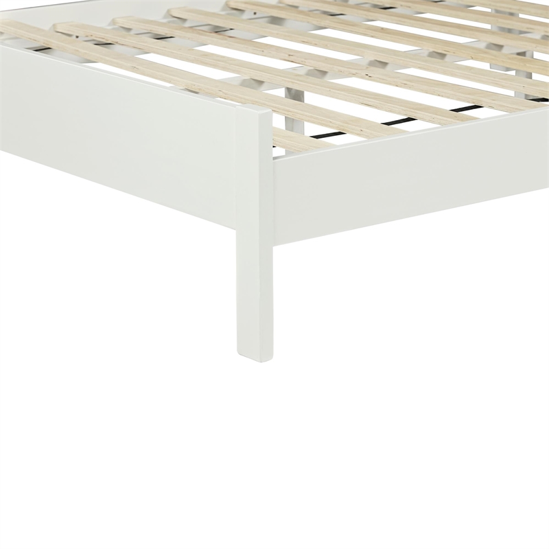 Graham Wooden Platform Bed in White King with 2 Nightstands