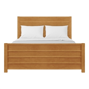 Caroline Wooden Platform Bed in Oak Queen