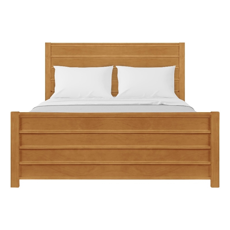 Caroline Wooden Platform Bed in Oak King