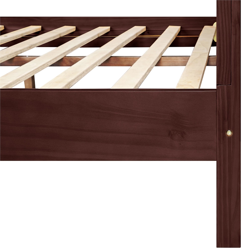 Caroline Wooden Platform Bed in Espresso Queen