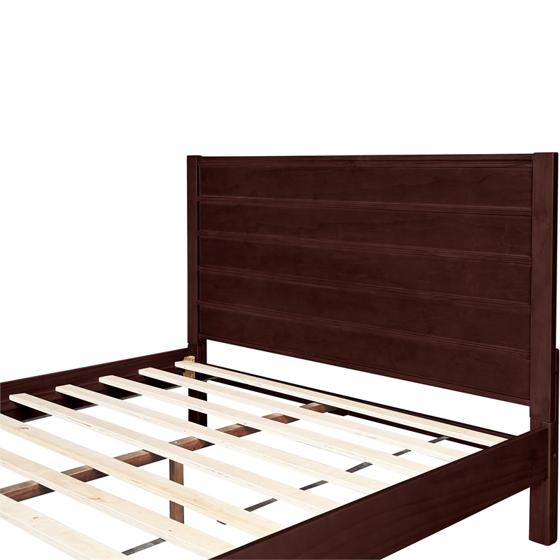 Caroline Wooden Platform Bed in Espresso King