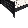 Caroline Wooden Platform Bed in Black Queen with 2 Nightstands