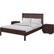 Graham Wooden Platform Bed in Espresso King with 2 Nightstands
