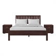 Graham Wooden Platform Bed in Espresso King with 2 Nightstands