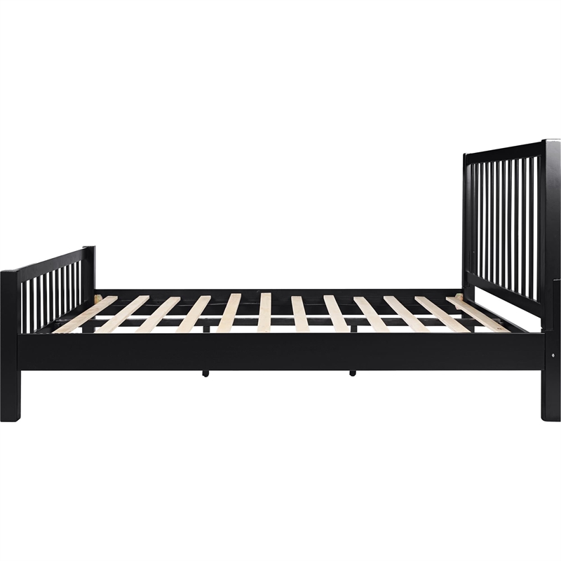Hampton Wooden Platform Bed in Black Queen