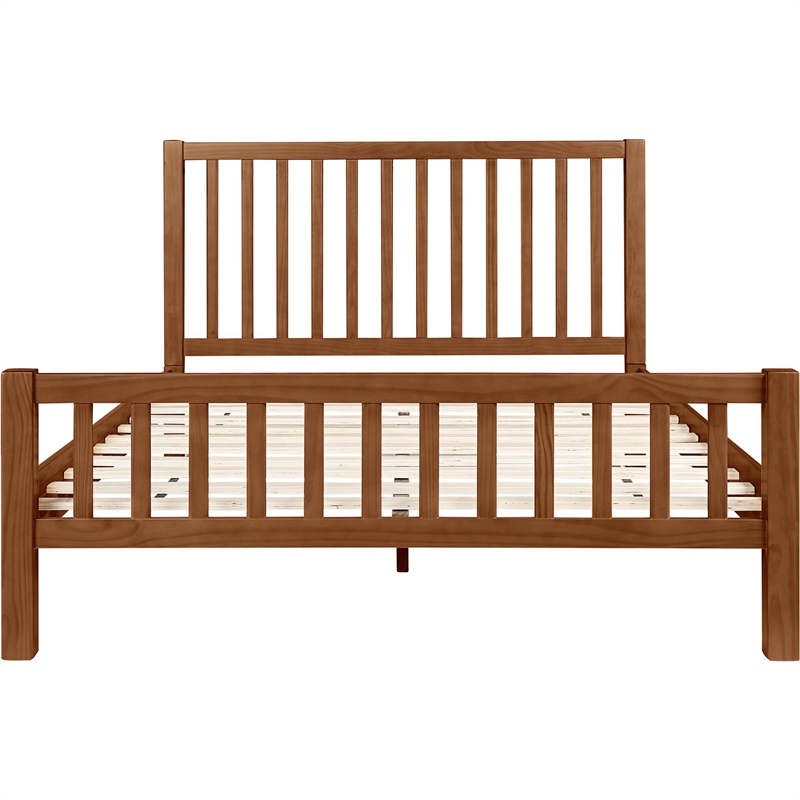 Hampton Wooden Platform Bed in Walnut Queen