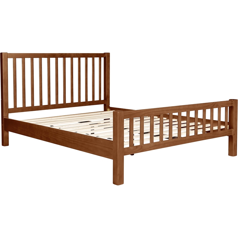 Hampton Wooden Platform Bed in Walnut Queen