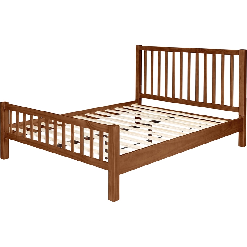 Hampton Wooden Platform Bed in Walnut Queen