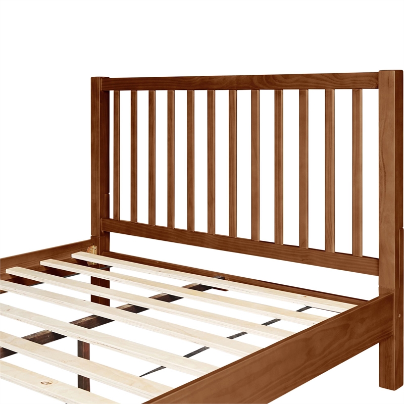 Hampton Wooden Platform Bed in Walnut Queen